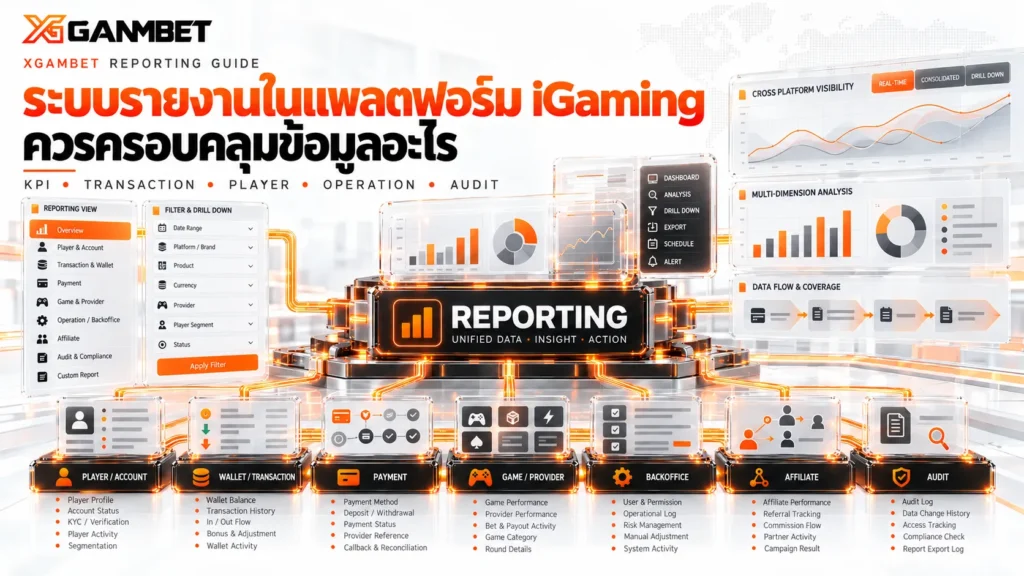 ระบบรายงานในแพลตฟอร์ม iGaming ควรครอบคลุมข้อมูลอะไร