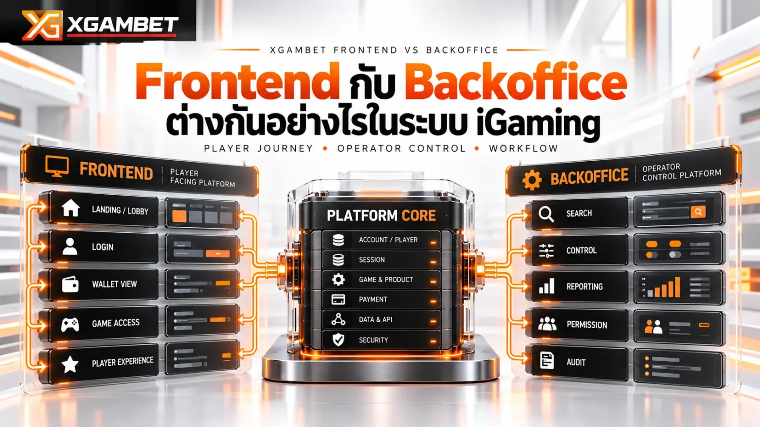 Frontend กับ Backoffice ต่างกันอย่างไรในระบบ iGaming